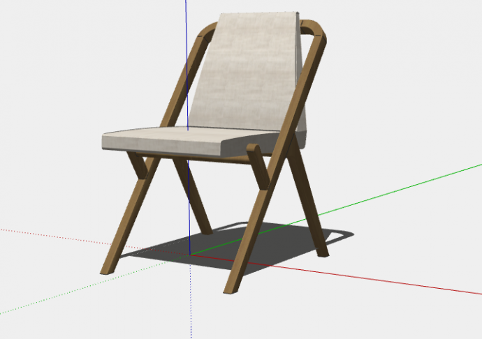 折叠现代无扶手椅子su模型_图1