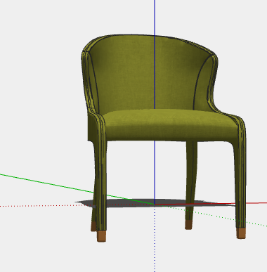 绿色磨砂无扶手椅子su模型-图一