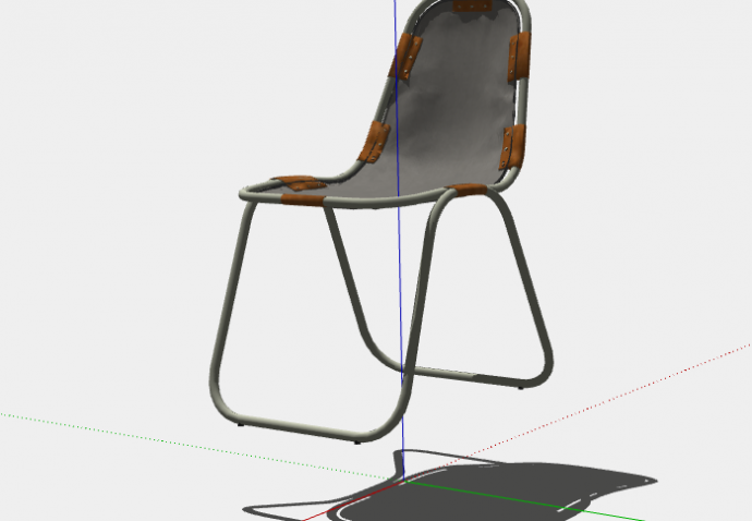 铁皮现代无扶手椅子su模型_图1