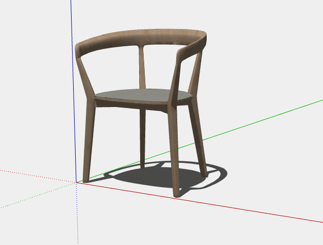 木制镂空靠背扶手椅子su模型_图1