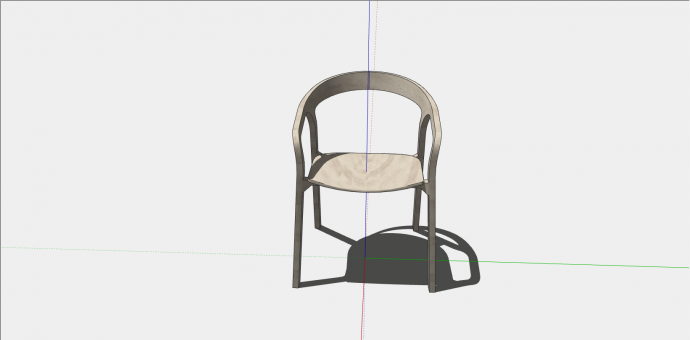小型简约棕色扶手椅子su模型_图1