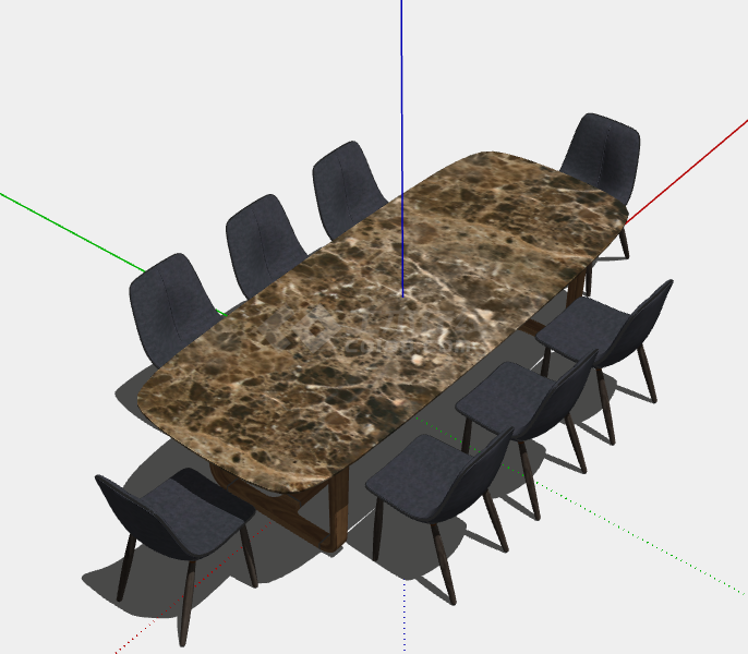 小型会议用桌椅的SU模型-图一