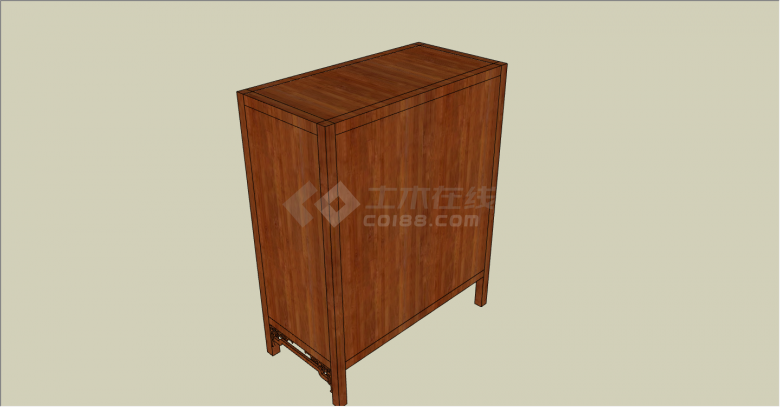 中式古典木质经典柜子su模型-图一