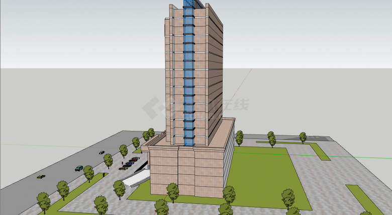 行政办公楼设计su模型-图二