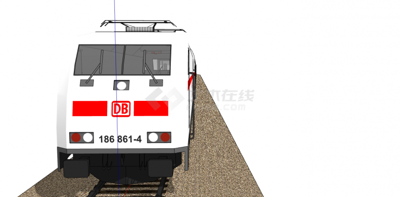 一辆白色的带有红色字样的火车su模型-图二