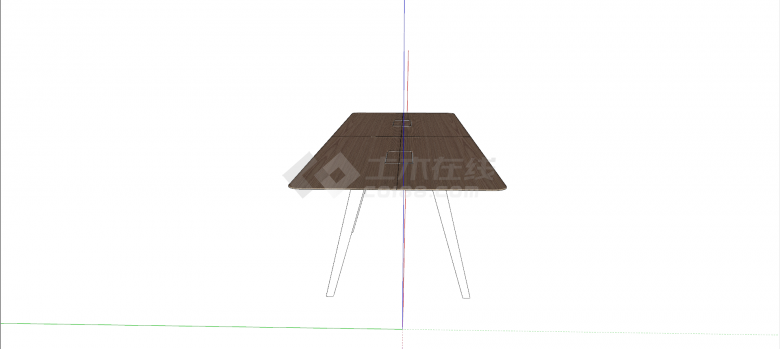 白色椅凳木制条纹桌面办公桌会议桌su模型-图二