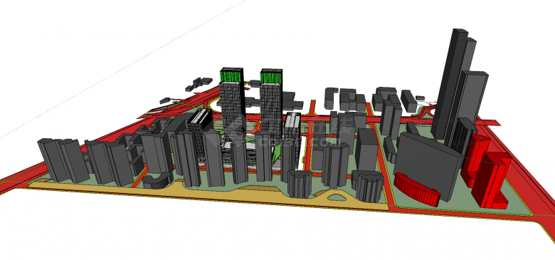 现代豪华城市规划设计su模型-图二