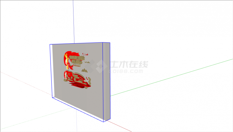 红色党建文化墙设计su模型-图二