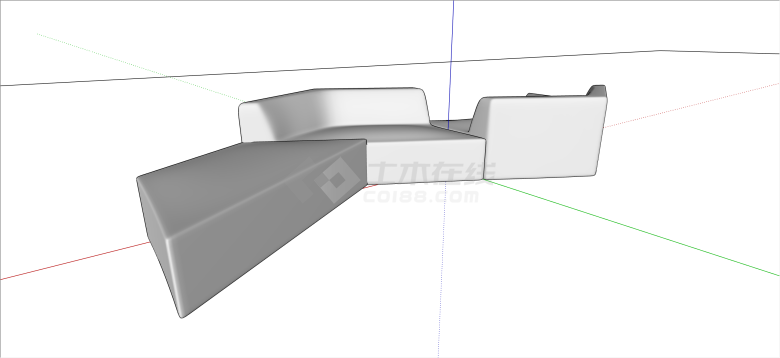 现代异形拼接造型沙发su模型-图二
