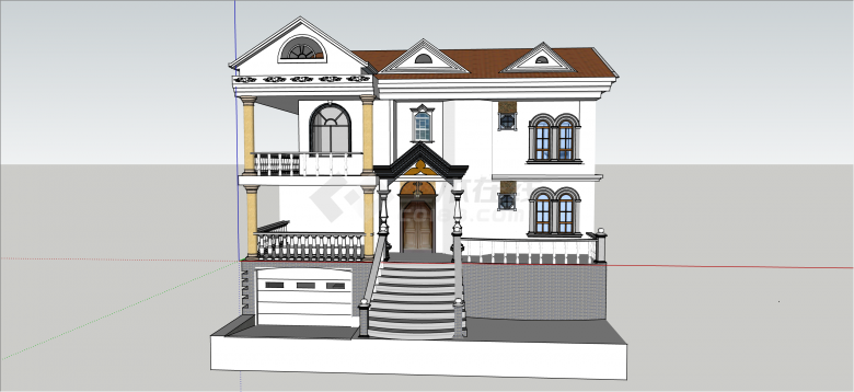 欧式多层经典小别墅su模型-图一