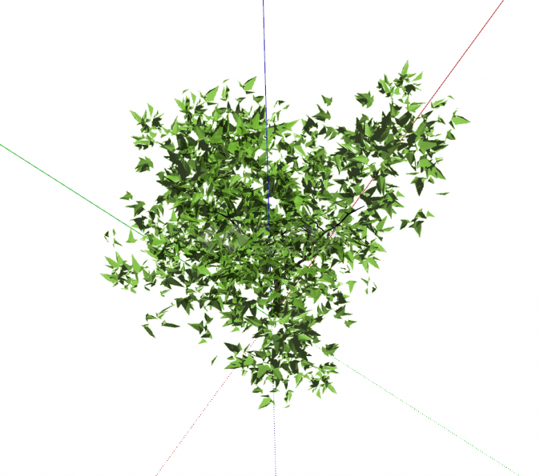 现代抽象心形绿色树木su模型-图二