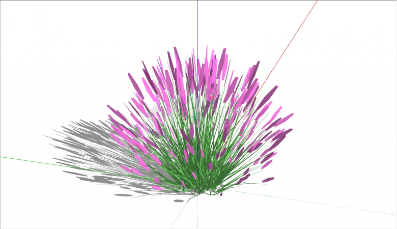 一簇紫色小花景观植物su模型-图二