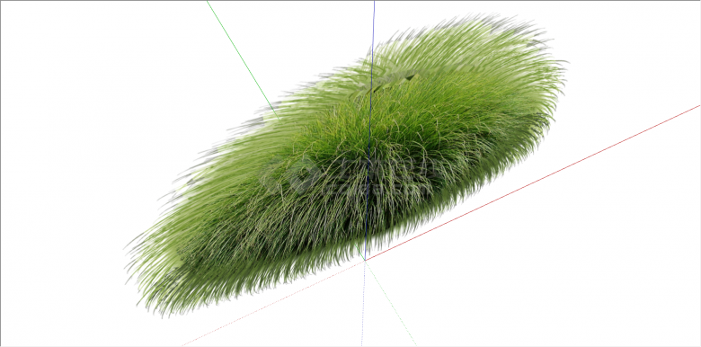现代绿草状常绿植物su模型-图二