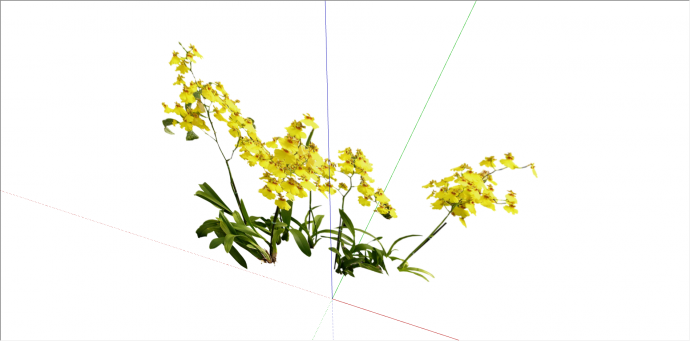 家居黄色花卉植物su模型_图1