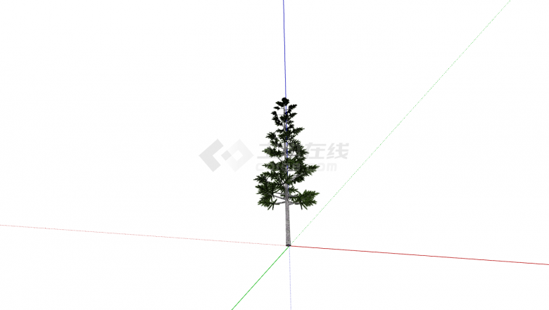 绿色下宽上窄圣诞树su模型-图二