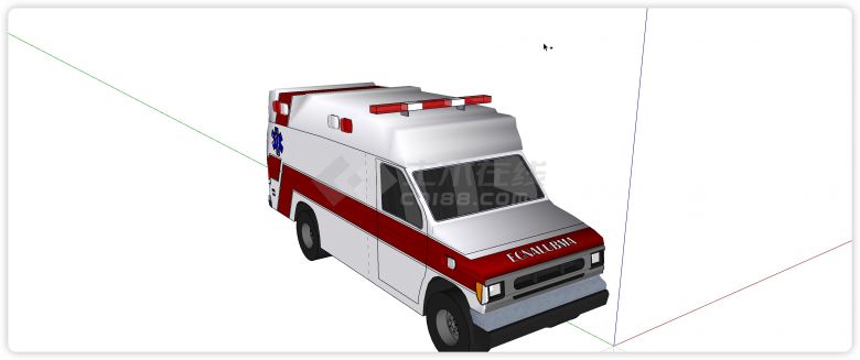 面包车救护车医疗器械su模型-图一