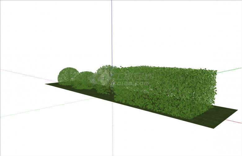 多种独特造型绿篱灌木su模型-图二