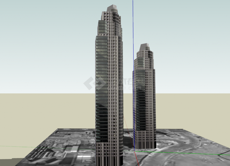 城市之星新经济商贸大厦su模型-图二
