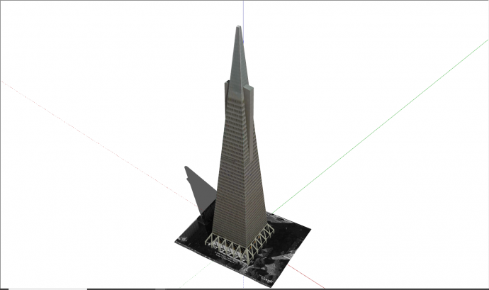 现代三角尖塔特色建筑su模型_图1