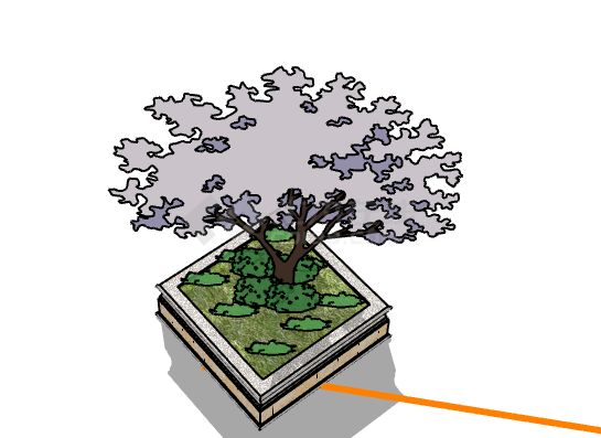 小型现代化优美树坛su模型-图一