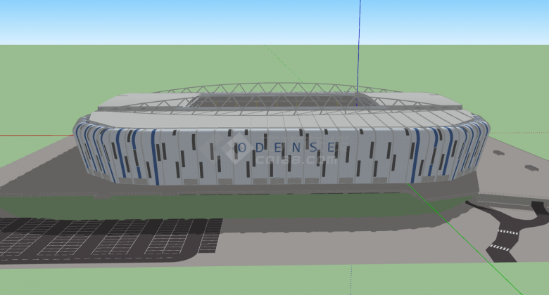 现代新型足球体育馆su模型-图二