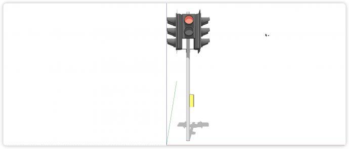绿灯行车交通灯指示牌su模型_图1