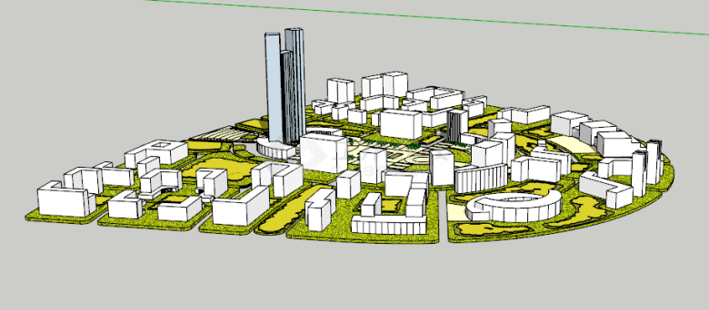 现代创意大气景观城市规划su模型-图一