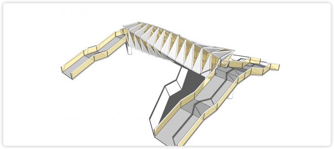 旋转方框造型现代风格桥su模型_图1