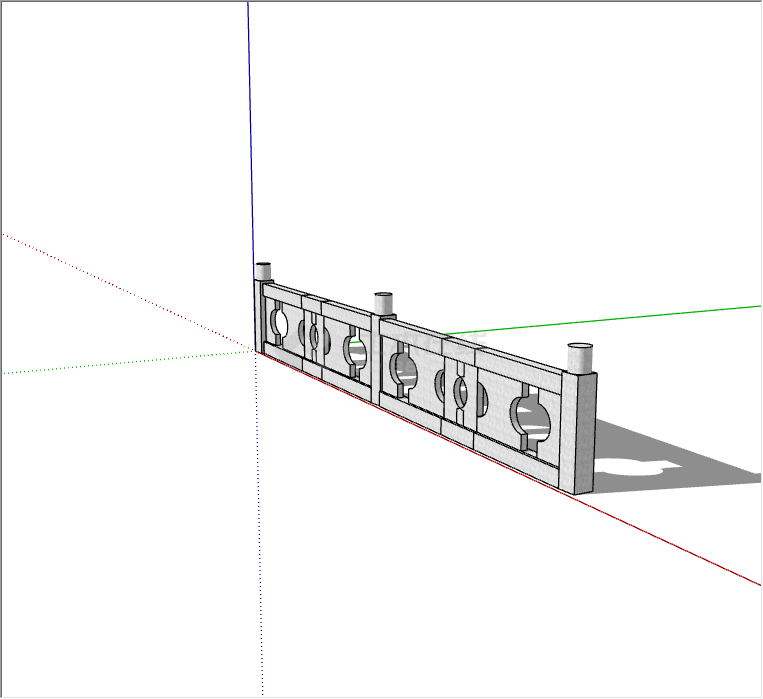 灰色的镂空的中式栏杆su模型-图二