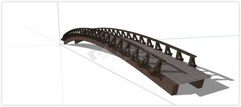 三角结构弧形扶手中式桥su模型-图一