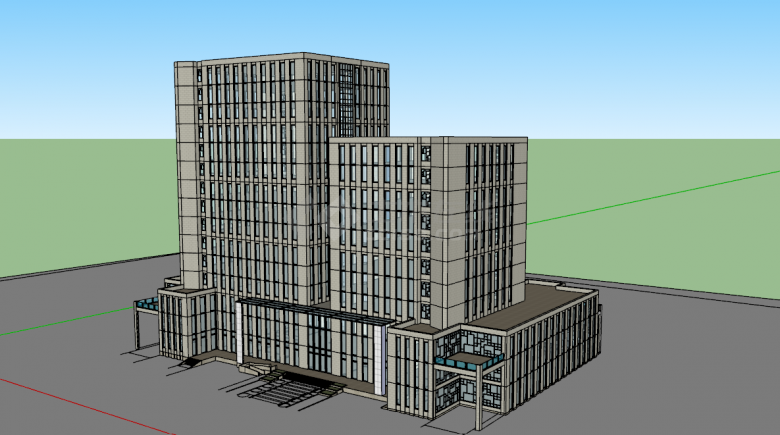 商业办公综合体综合大楼su模型-图一