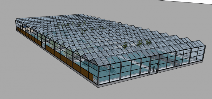 大型玻璃房温室su模型_图1