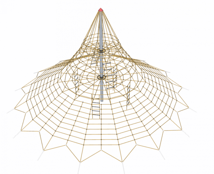 带有梯子的蜘蛛网形状的儿童活动场地 su模型_图1