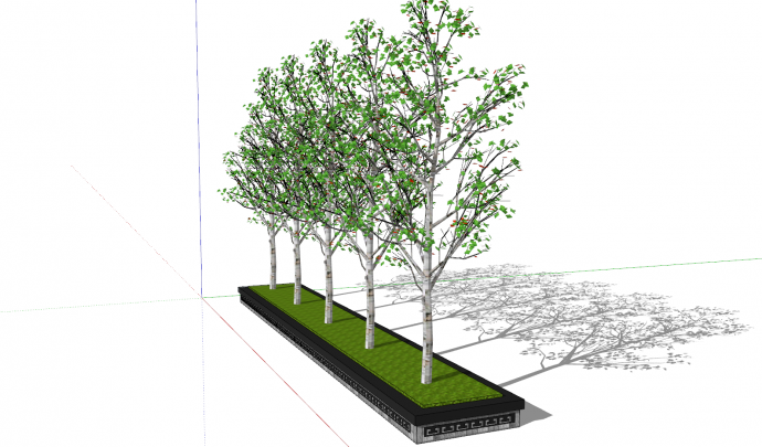 景观树池su模型多棵树组合_图1