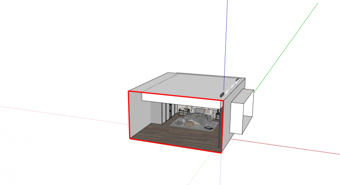 现代简约正方形卧室su模型_图1