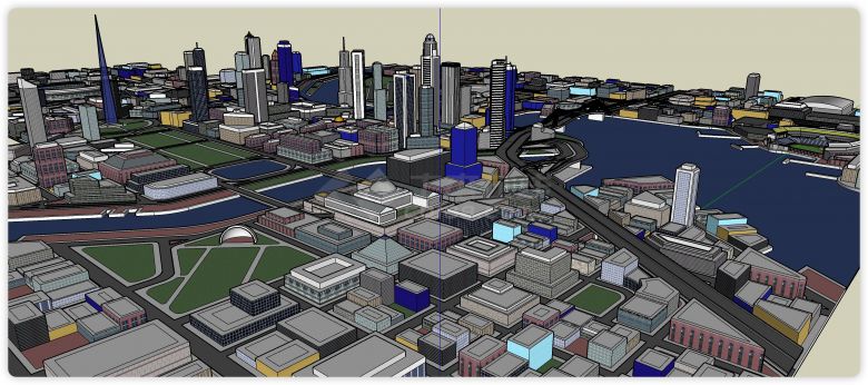 入海口城市规划商业综合体建筑SU模型-图一