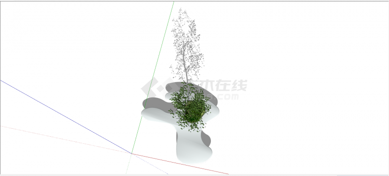 白色异形树池坐凳su模型-图二