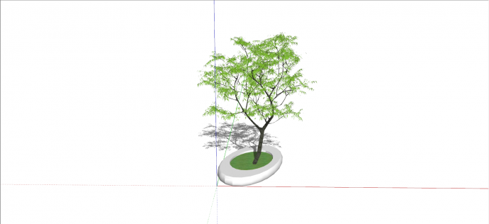 椭圆形树池坐凳su模型_图1