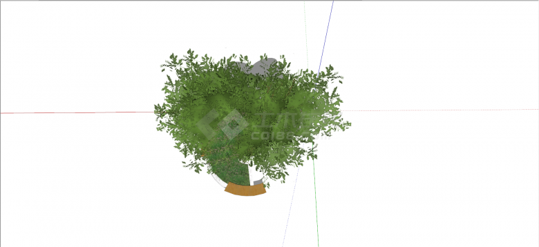 半圆形树池坐凳su模型-图二
