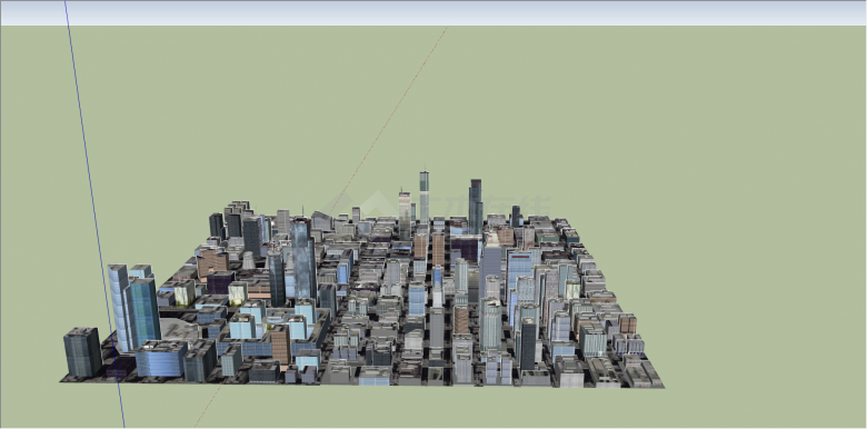 内陆城市设计规划su模型-图二