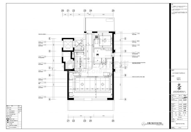北京万科台湖项目中叠户型施工图CAD-图二