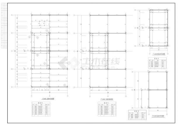CAD毕业设计四层钢框架结构施工图-图一