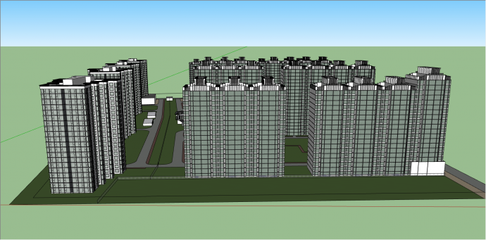 城市区域性高层住宅su模型_图1