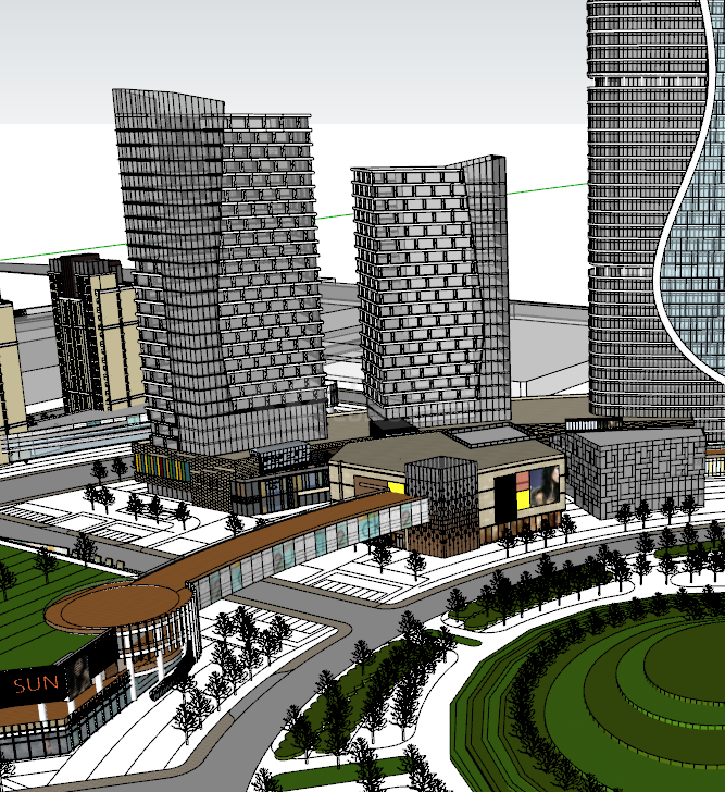 恒丰广场商业综合体方案设计su模型-图一