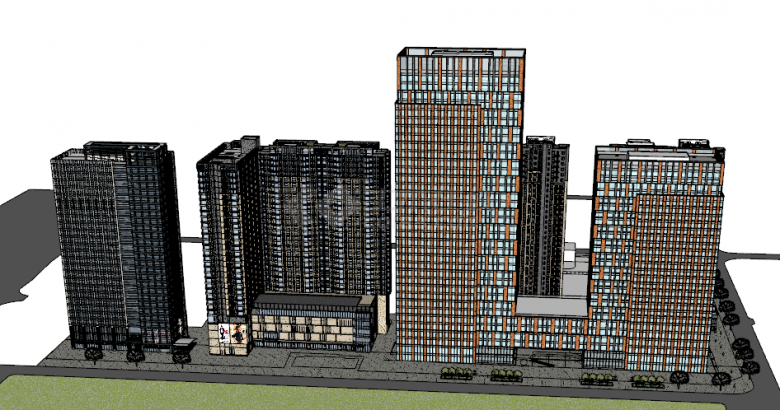 市中心商业综合体 现代风格 su模型-图二
