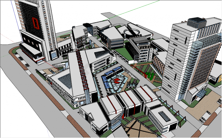 现代商场城市综合体设计su模型-图二