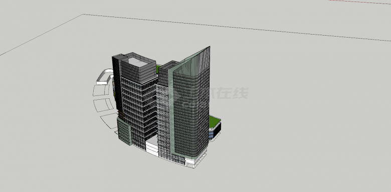 郑州福地商业综合体su模型-图二