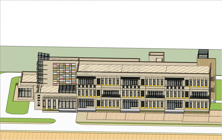 大型典雅新古典幼儿园su模型-图二