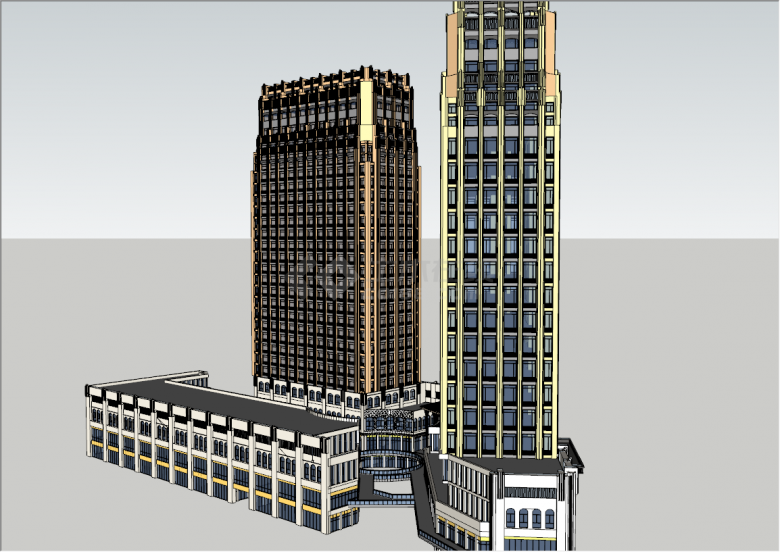 现代大型豪华建筑商业区域楼盘su模型-图二