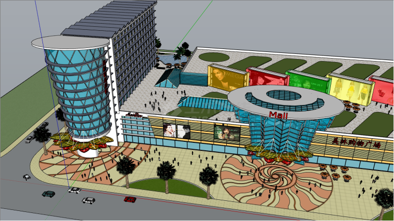 大型商圈综合体建筑su模型-图二